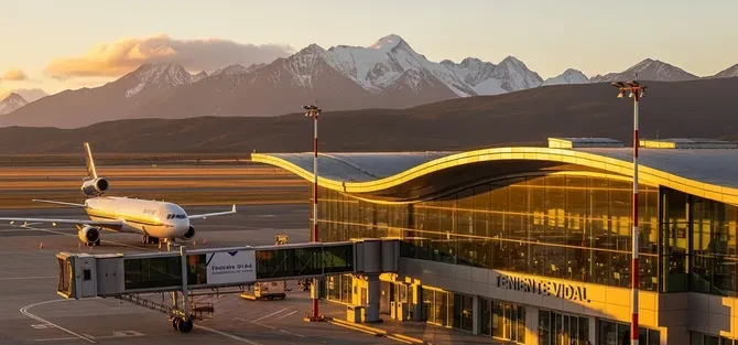Balmaceda Airport runway and terminal